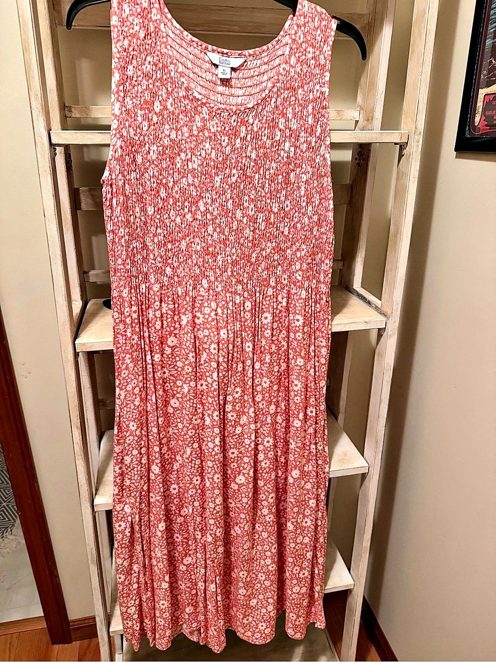 Croft & Barrow Floral Maxi Dress in Coral & White Size XL